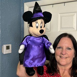 Vintage Disney Minnie Mouse Halloween Witch 14" Plush‎ Stuffed Animal Toy